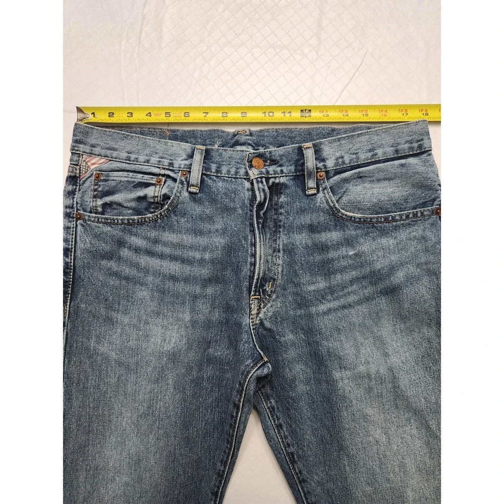 Denim & Supply RL Jeans Mens 33x30 Blue Bootcut Distressed USA Flag Denim Pants - Picture 10 of 16